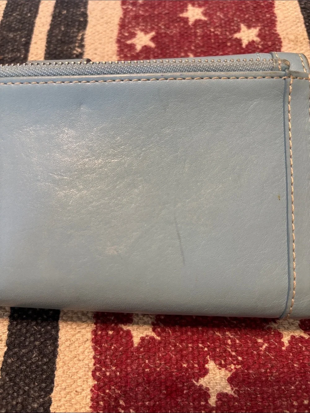 Vintage Coach Legacy Light Blue Leather Buckle Wallet